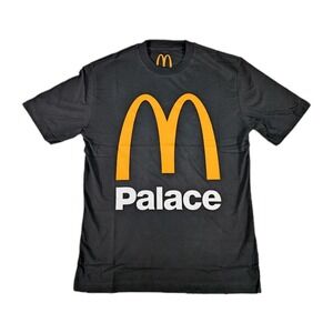 Palace x McDonalds Logo Tee Shirt Size Medium‎ Black Yellow Crew Neck New